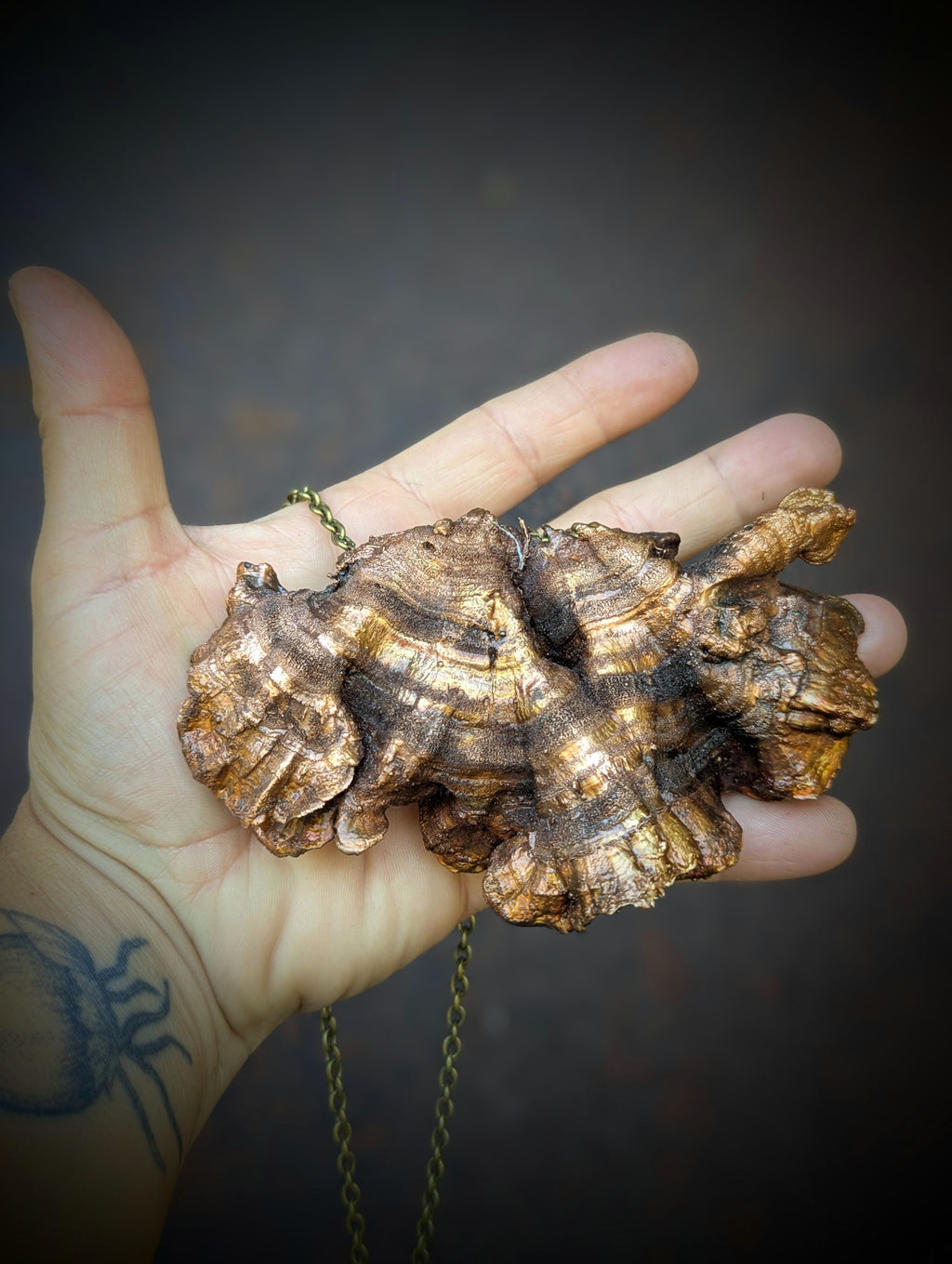 Giant Turkey Tail Mushroom Necklace