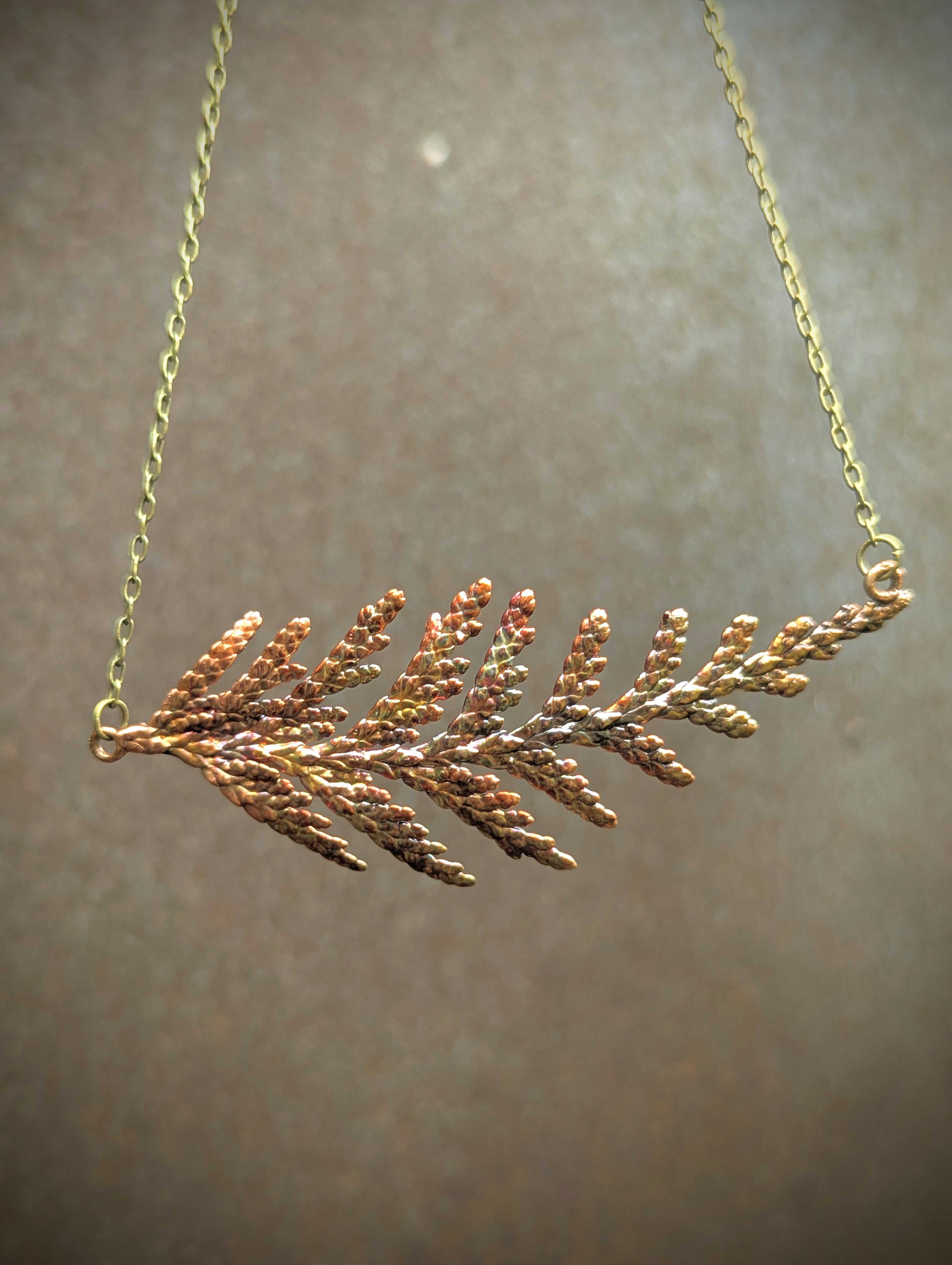 Western Redcedar Necklace MADE TO ORDER (large- horizontal)