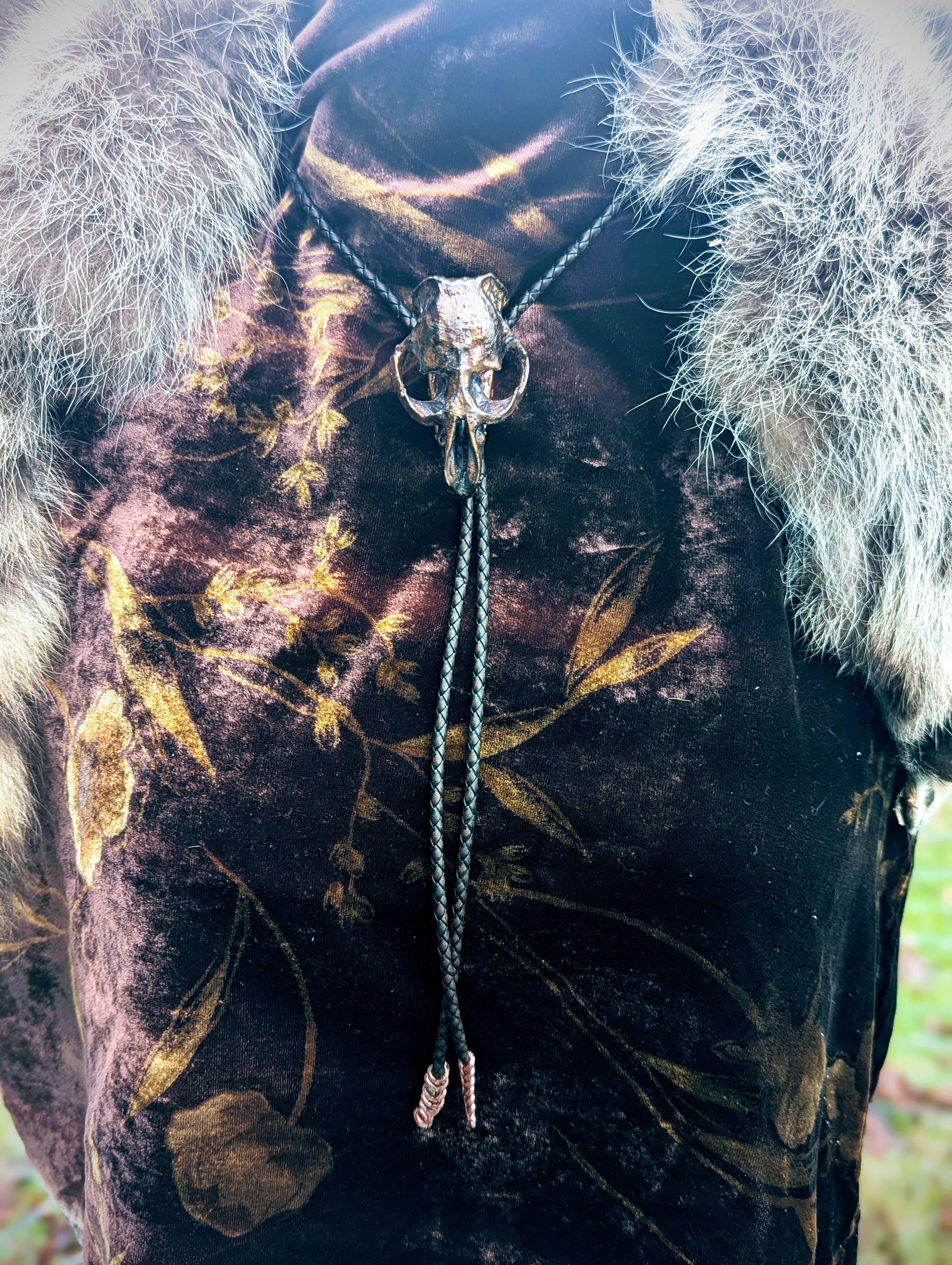Muskrat Skull Bolo Tie