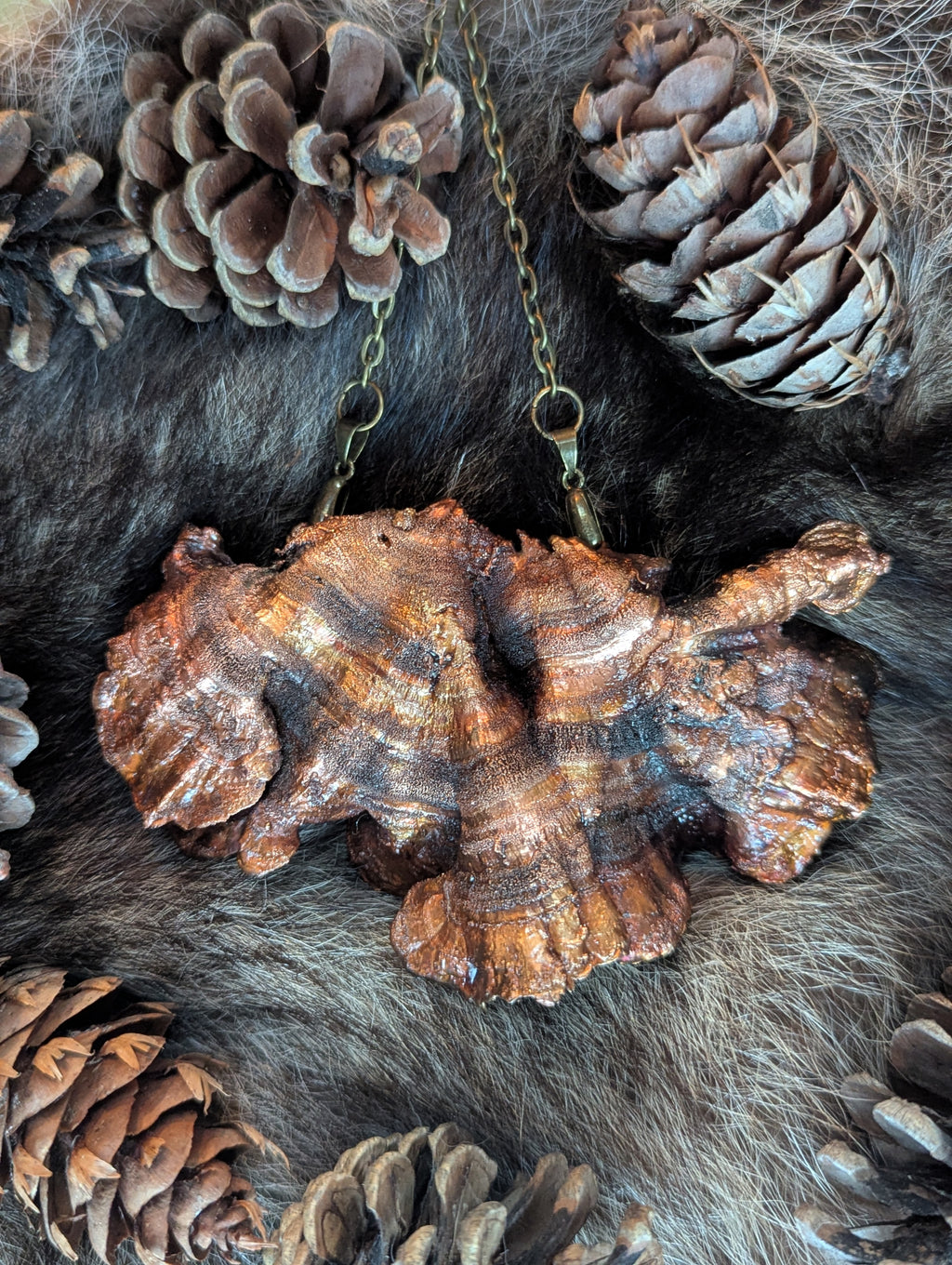 Giant Turkey Tail Mushroom Necklace